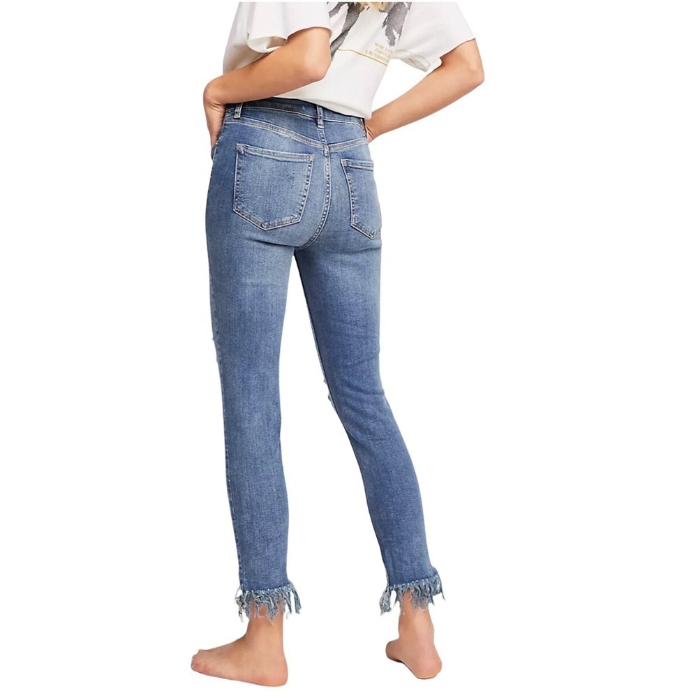 Free People Great Heights Frayed Skinny Jeans Size 24 OB661483 Raw Hem - Picture 2 of 13